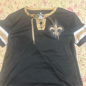 NFL Saints Black and Gold Sports Shirt
